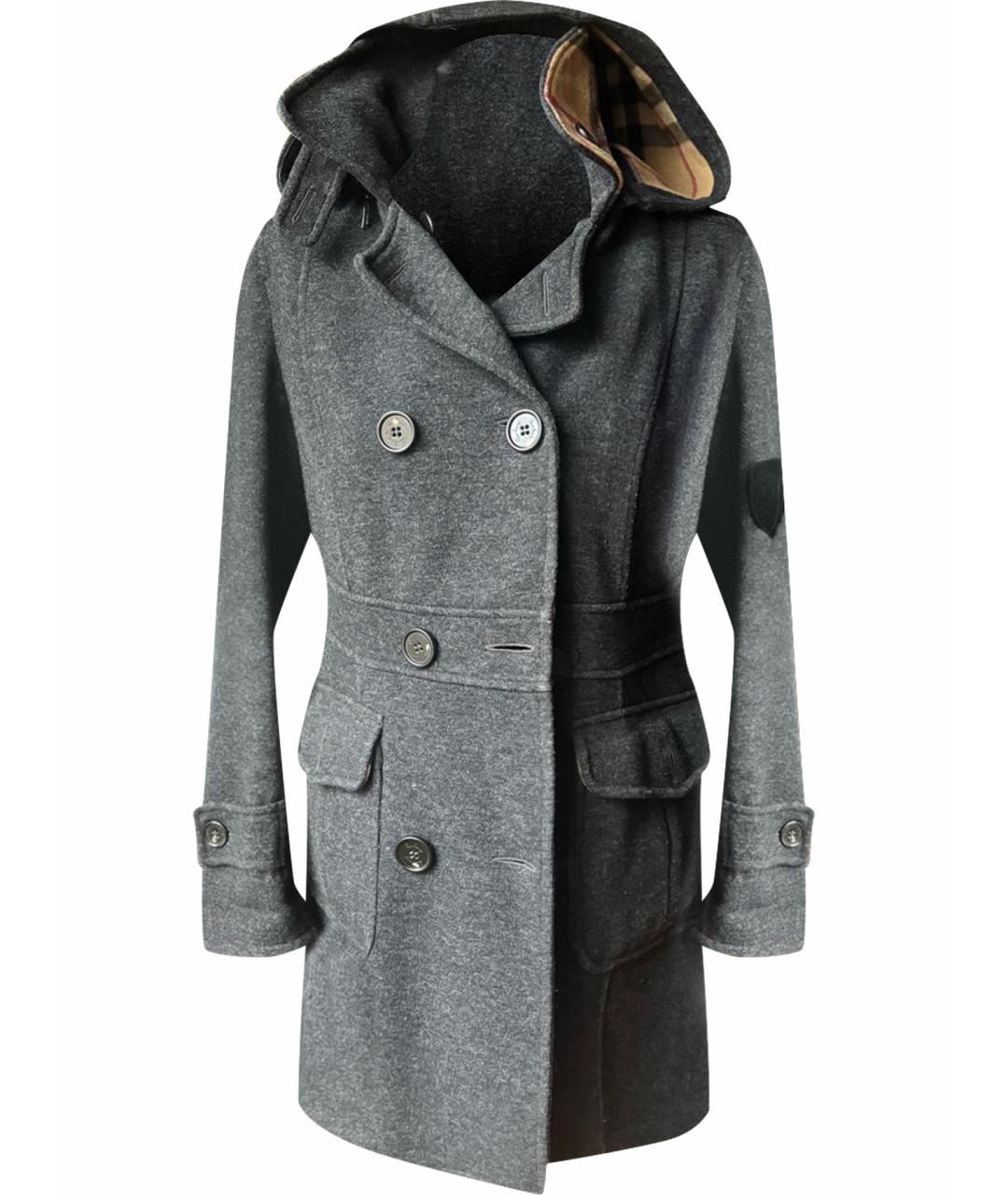 BURBERRY Антрацитовое шерстяное пальто, фото 1