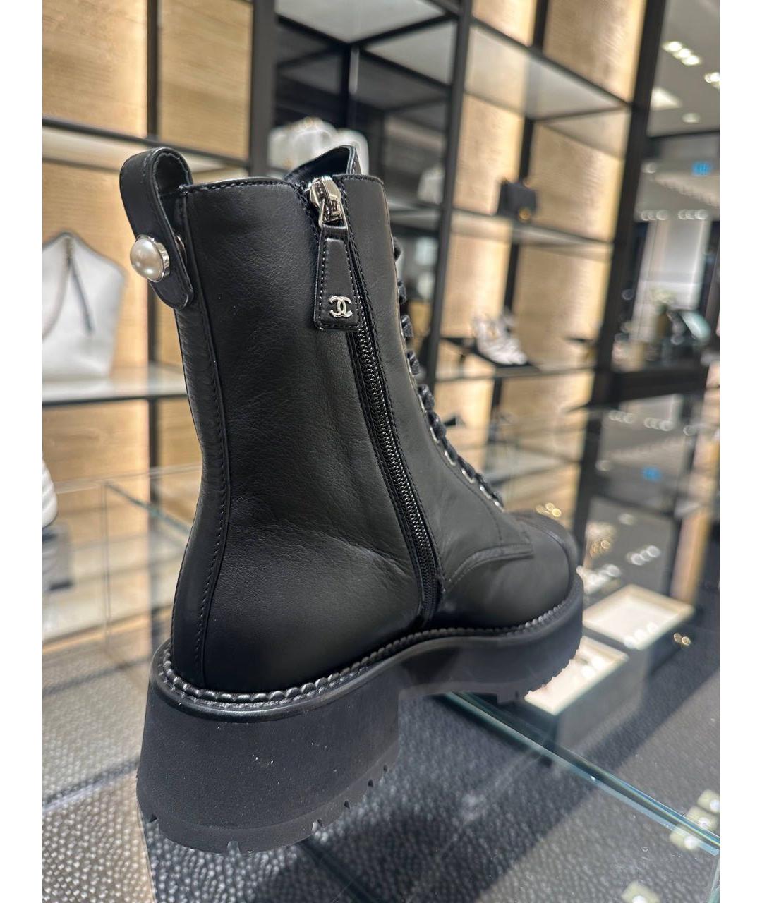 CHANEL Черные кожаные ботинки, фото 2