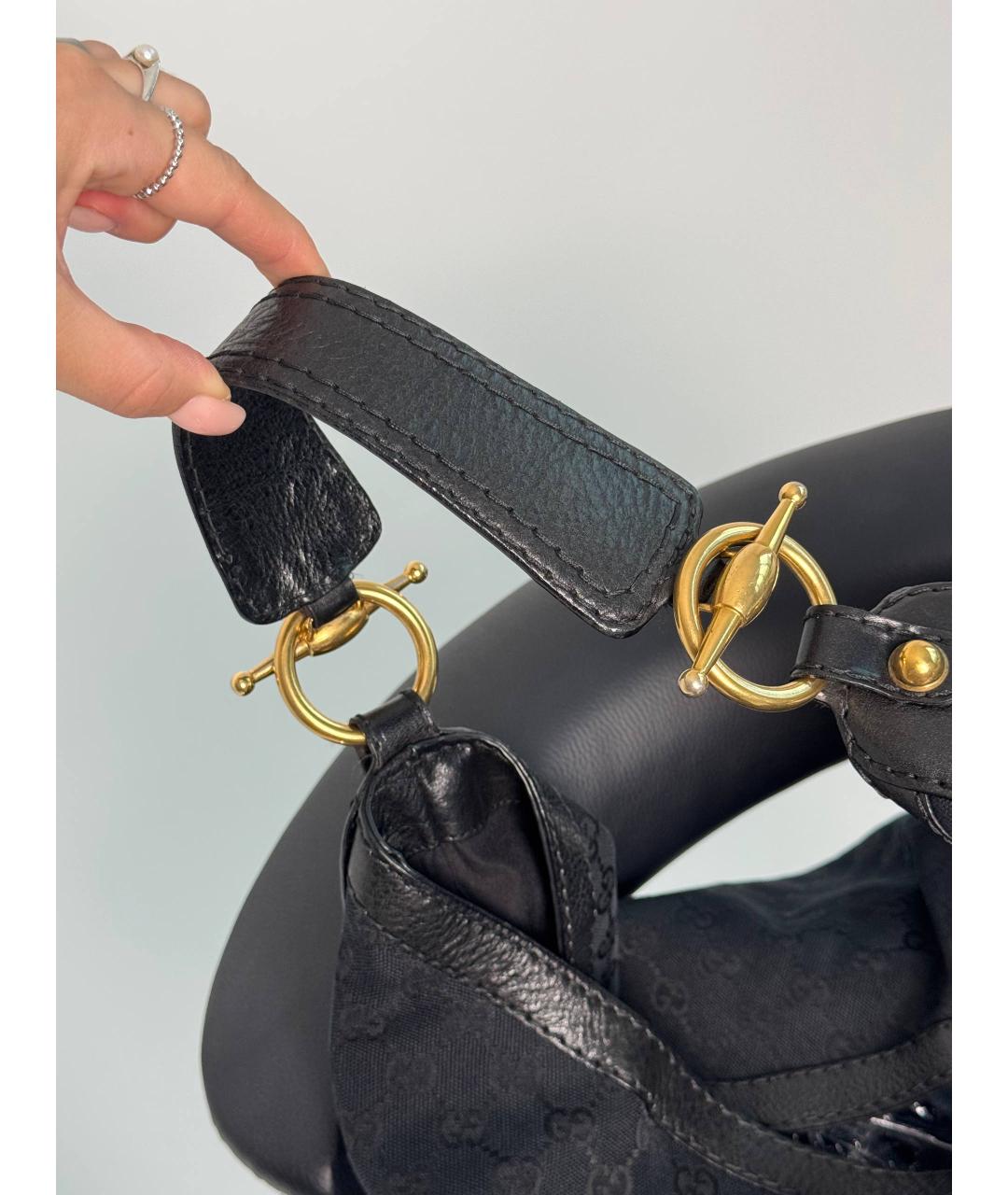 GUCCI Черная кожаная сумка с короткими ручками, фото 6