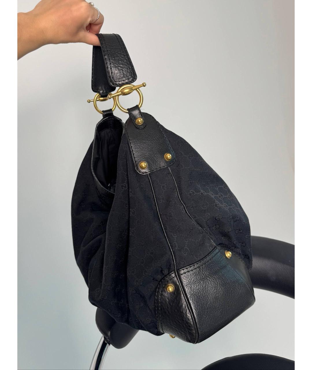 GUCCI Черная кожаная сумка с короткими ручками, фото 7