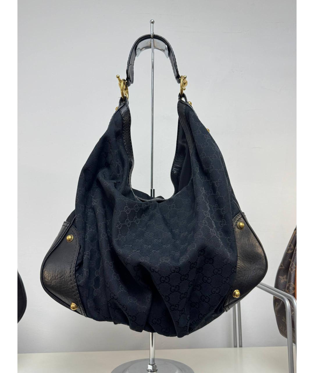 GUCCI Черная кожаная сумка с короткими ручками, фото 9