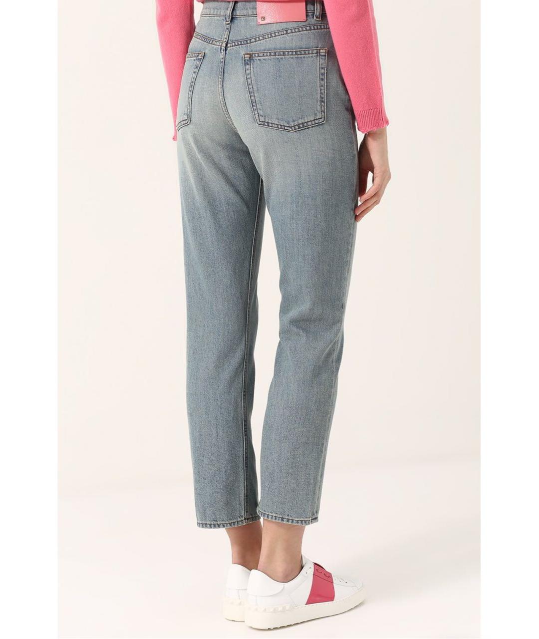 VALENTINO Голубые хлопковые прямые джинсы, фото 2