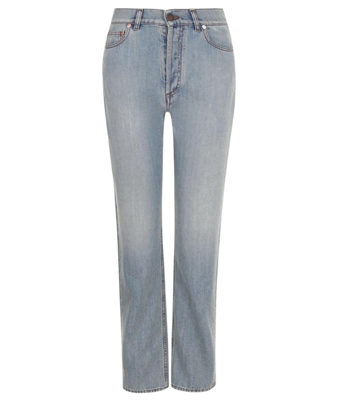 VALENTINO Голубые хлопковые прямые джинсы, фото 1