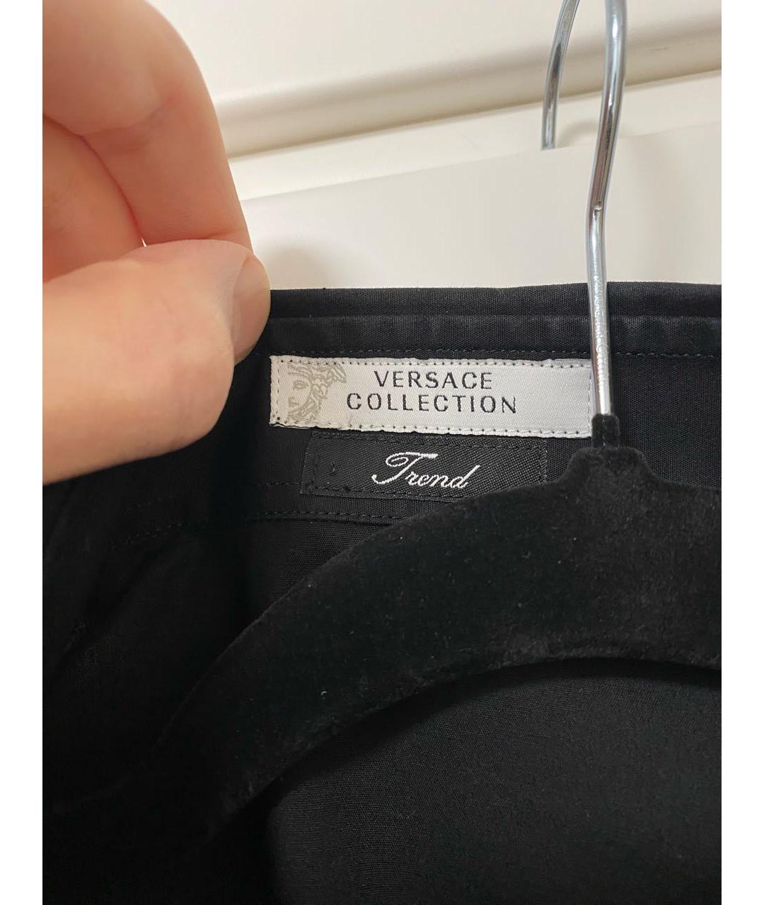 VERSACE COLLECTION Черная хлопковая классическая рубашка, фото 5