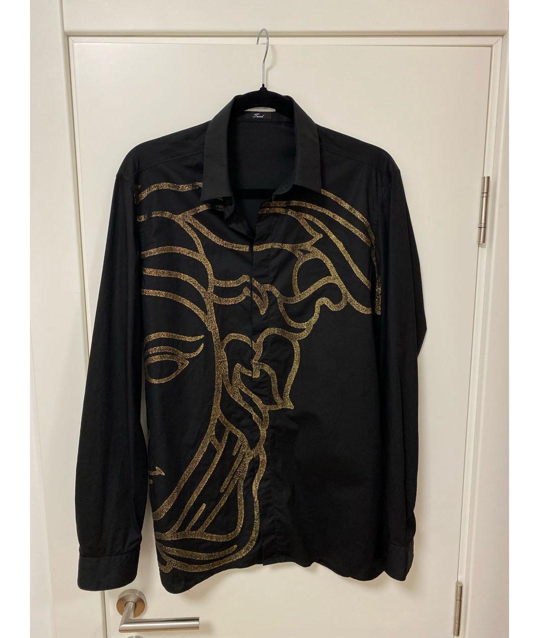 VERSACE COLLECTION Черная хлопковая классическая рубашка, фото 2