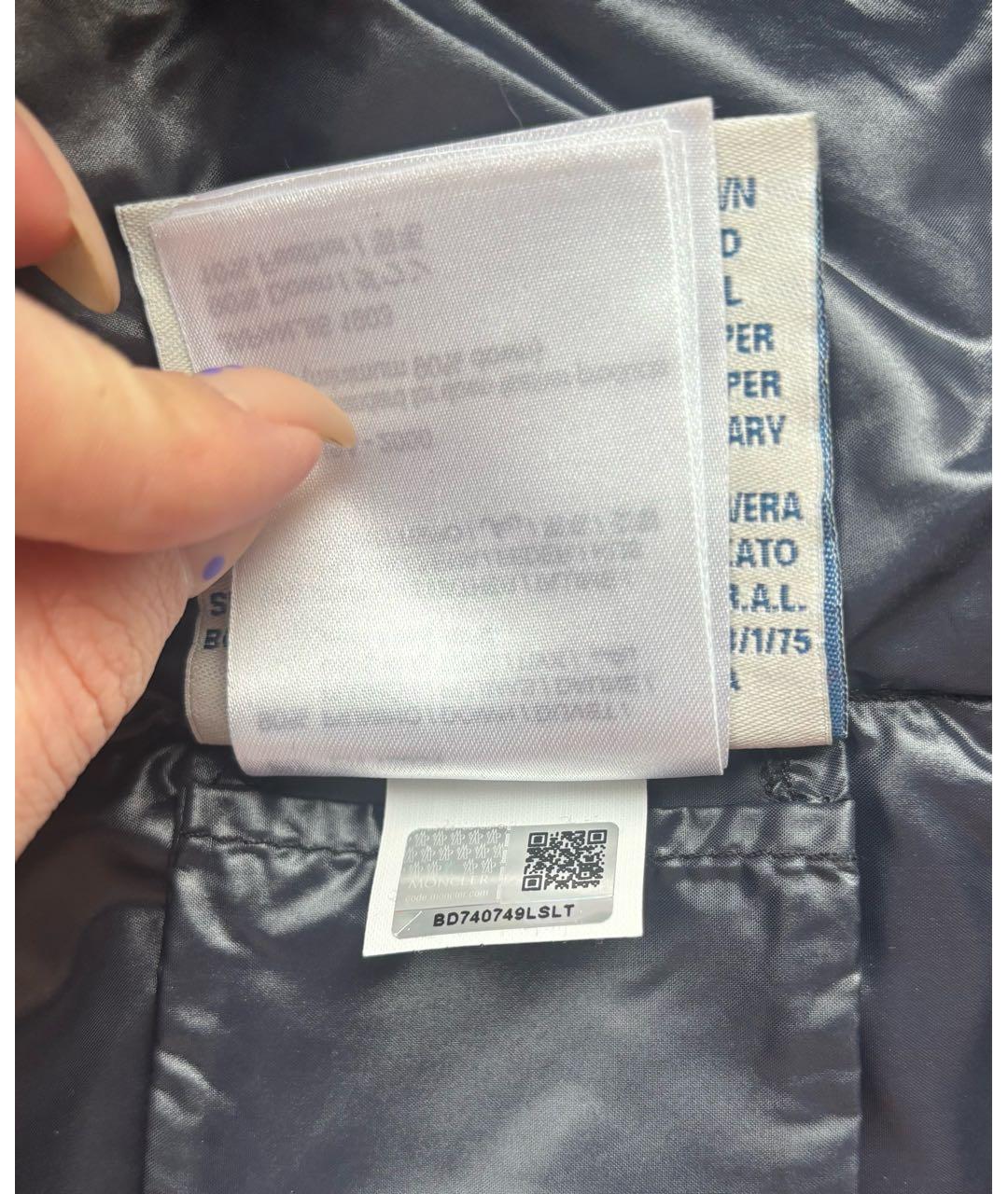 MONCLER Темно-синий пуховик, фото 7