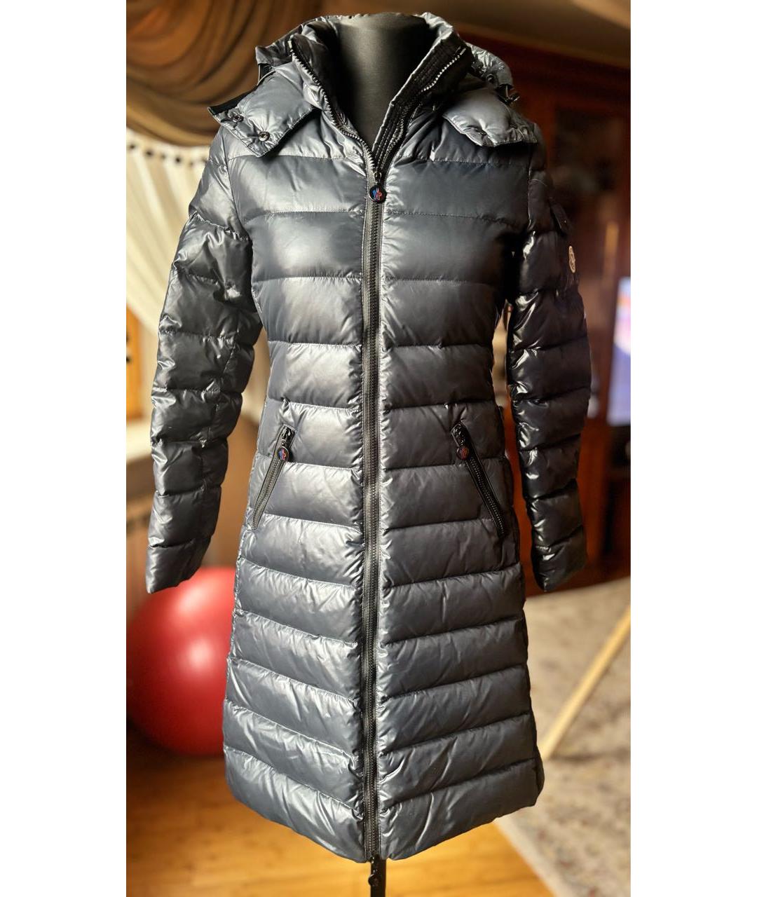 MONCLER Темно-синий пуховик, фото 9