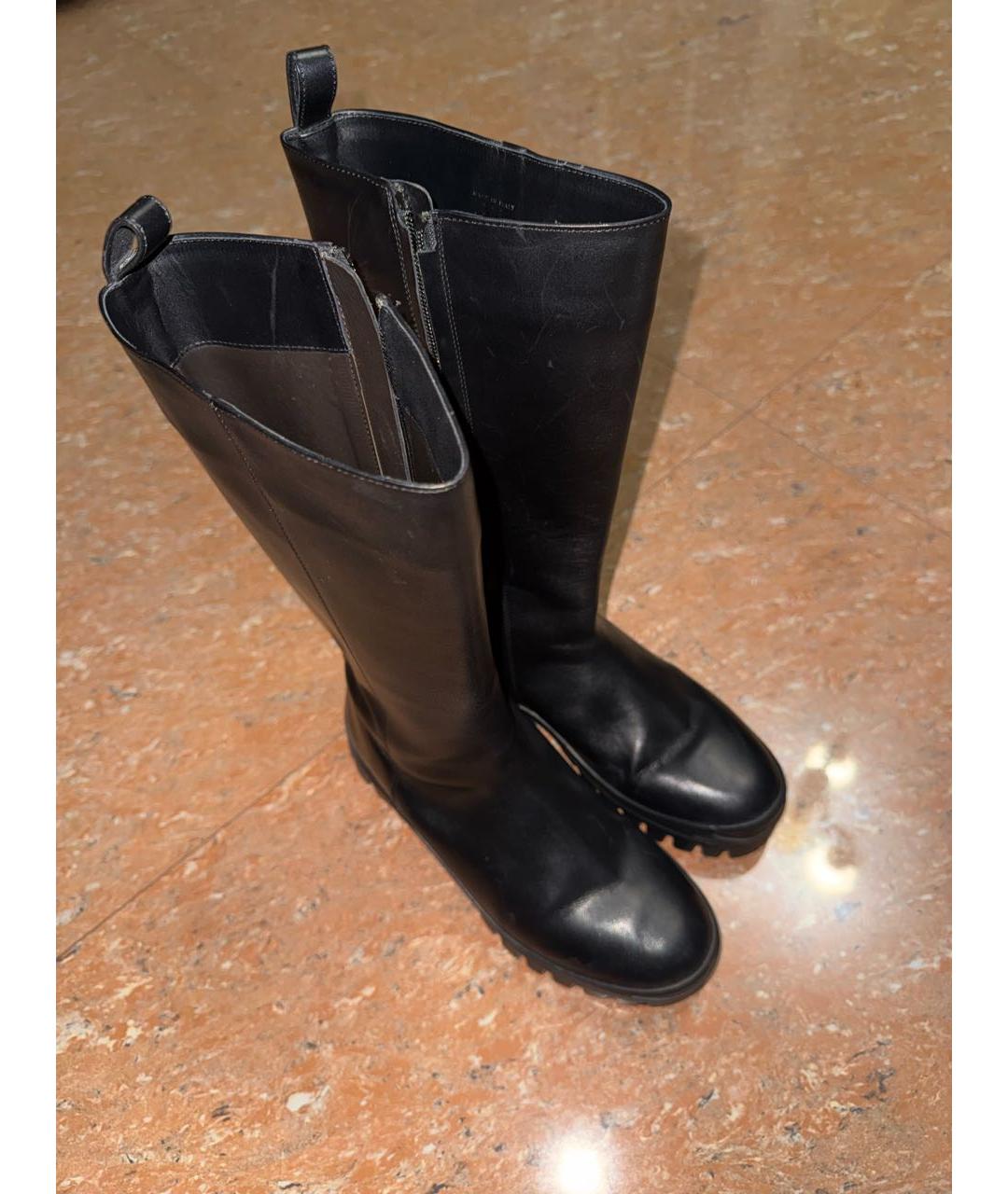 THE ROW Черные кожаные сапоги, фото 3