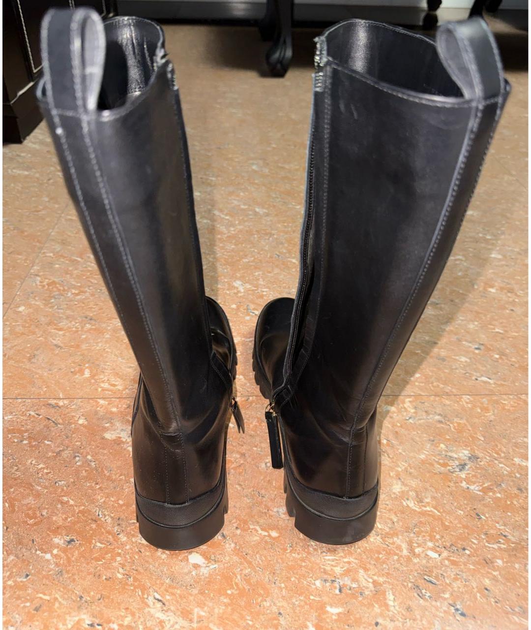 THE ROW Черные кожаные сапоги, фото 4