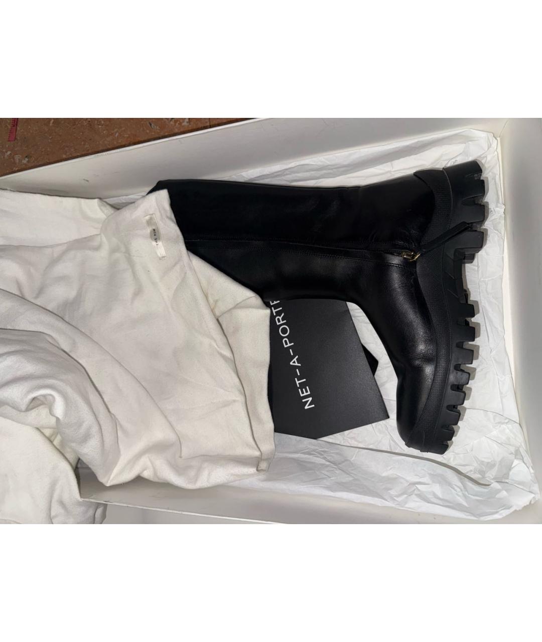 THE ROW Черные кожаные сапоги, фото 6