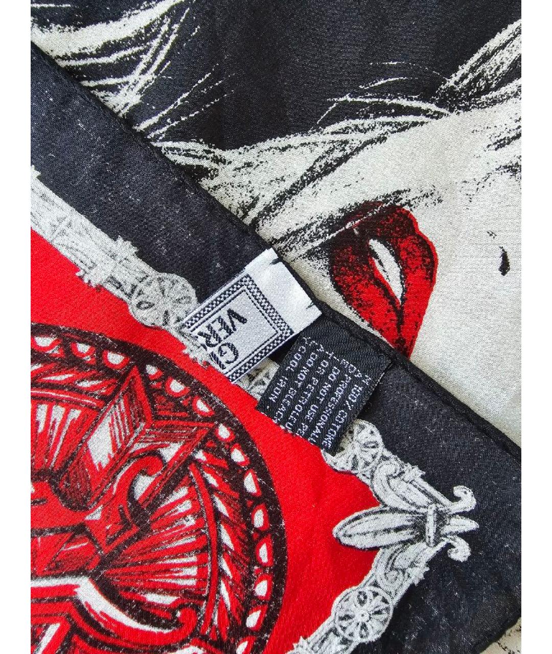 VERSACE Красный хлопковый платок, фото 2