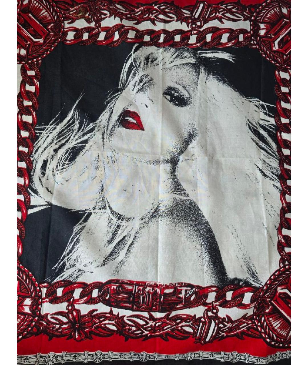VERSACE Красный хлопковый платок, фото 4