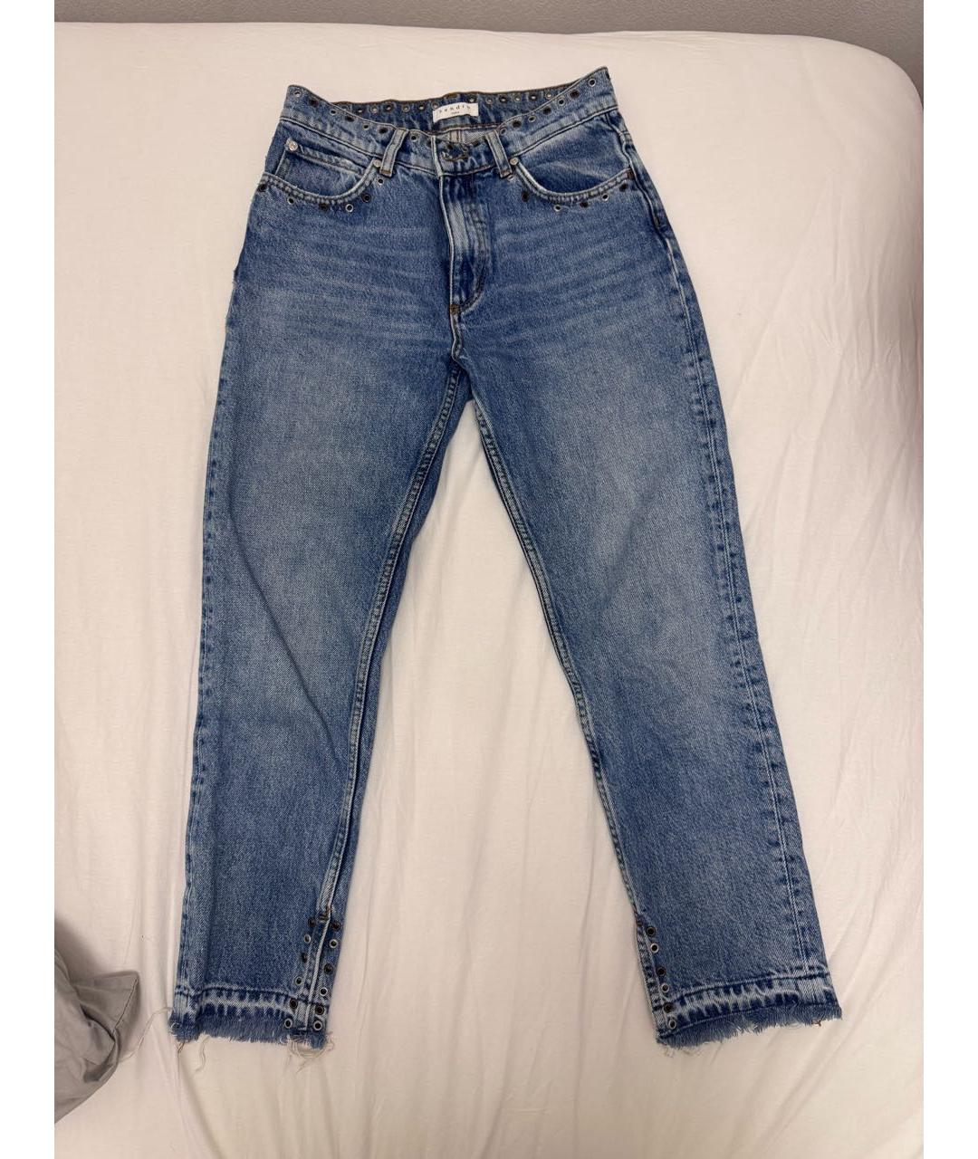 SANDRO Синие хлопковые прямые джинсы, фото 6