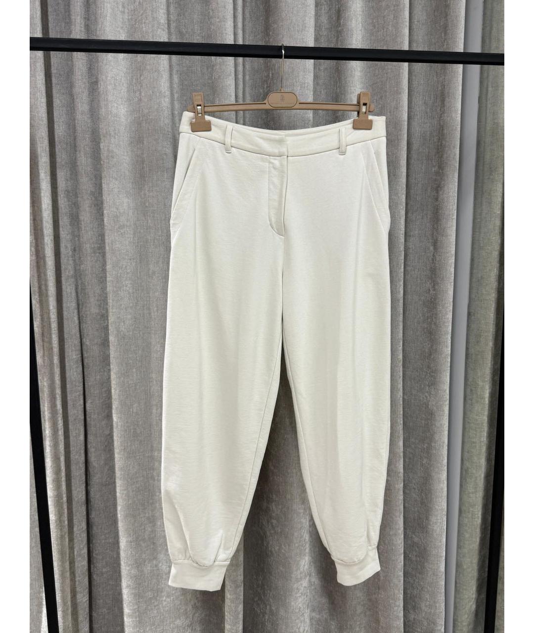 BRUNELLO CUCINELLI Бежевые хлопковые прямые брюки, фото 3