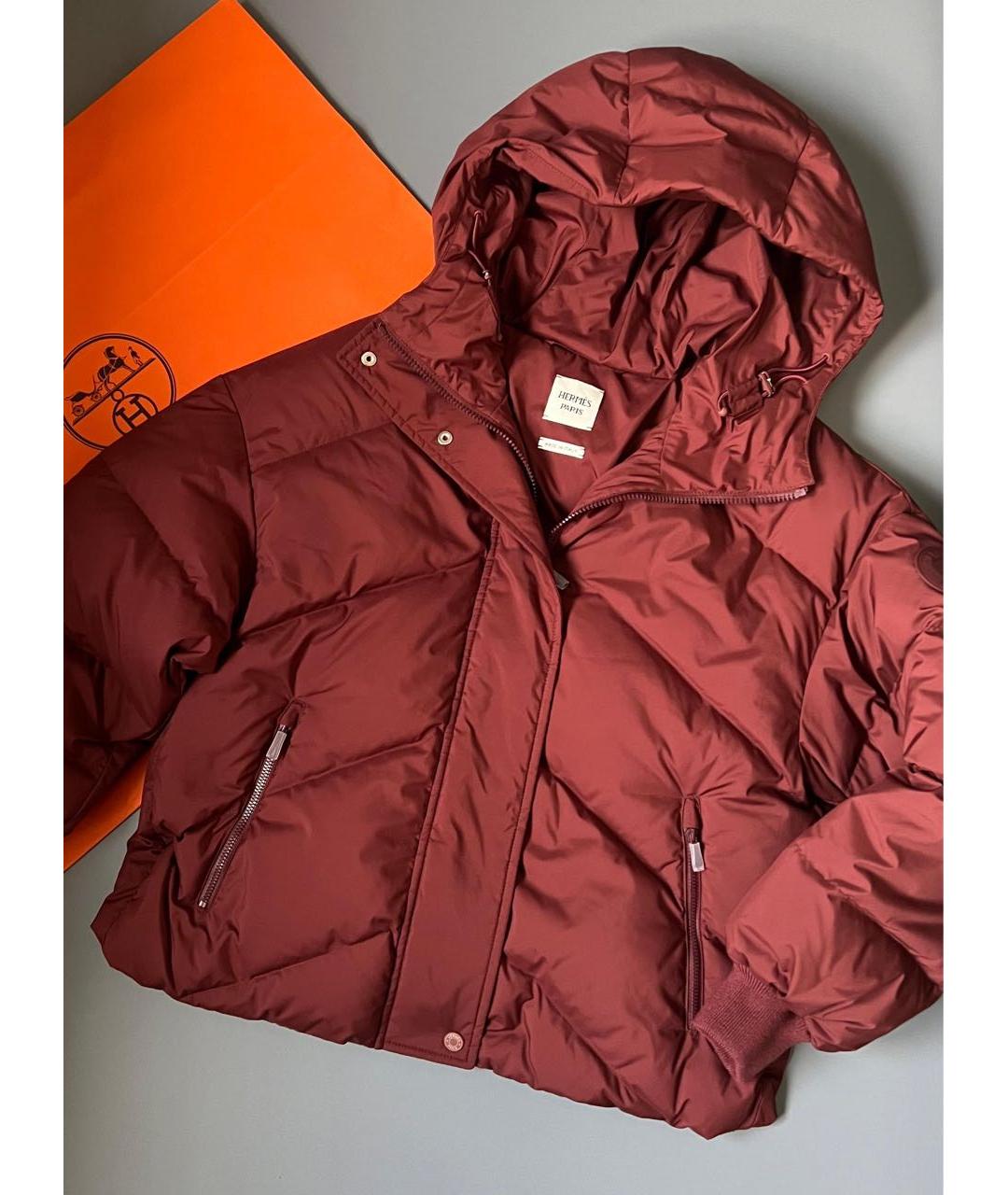 HERMES Бордовый пуховик, фото 2
