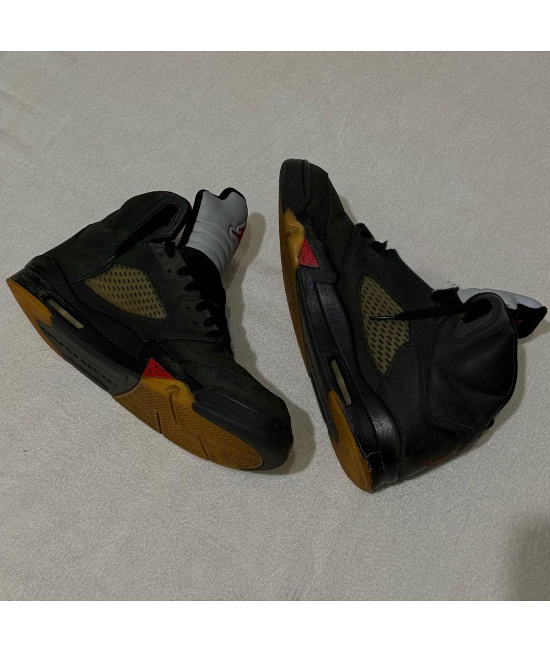 JORDAN Черные нубуковые высокие кроссовки / кеды, фото 8