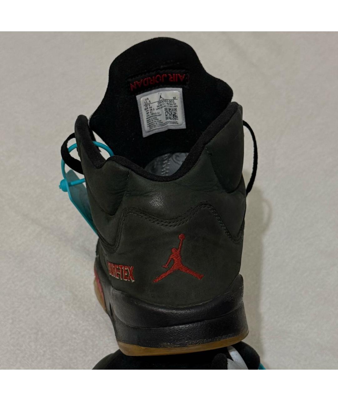 JORDAN Черные нубуковые высокие кроссовки / кеды, фото 5