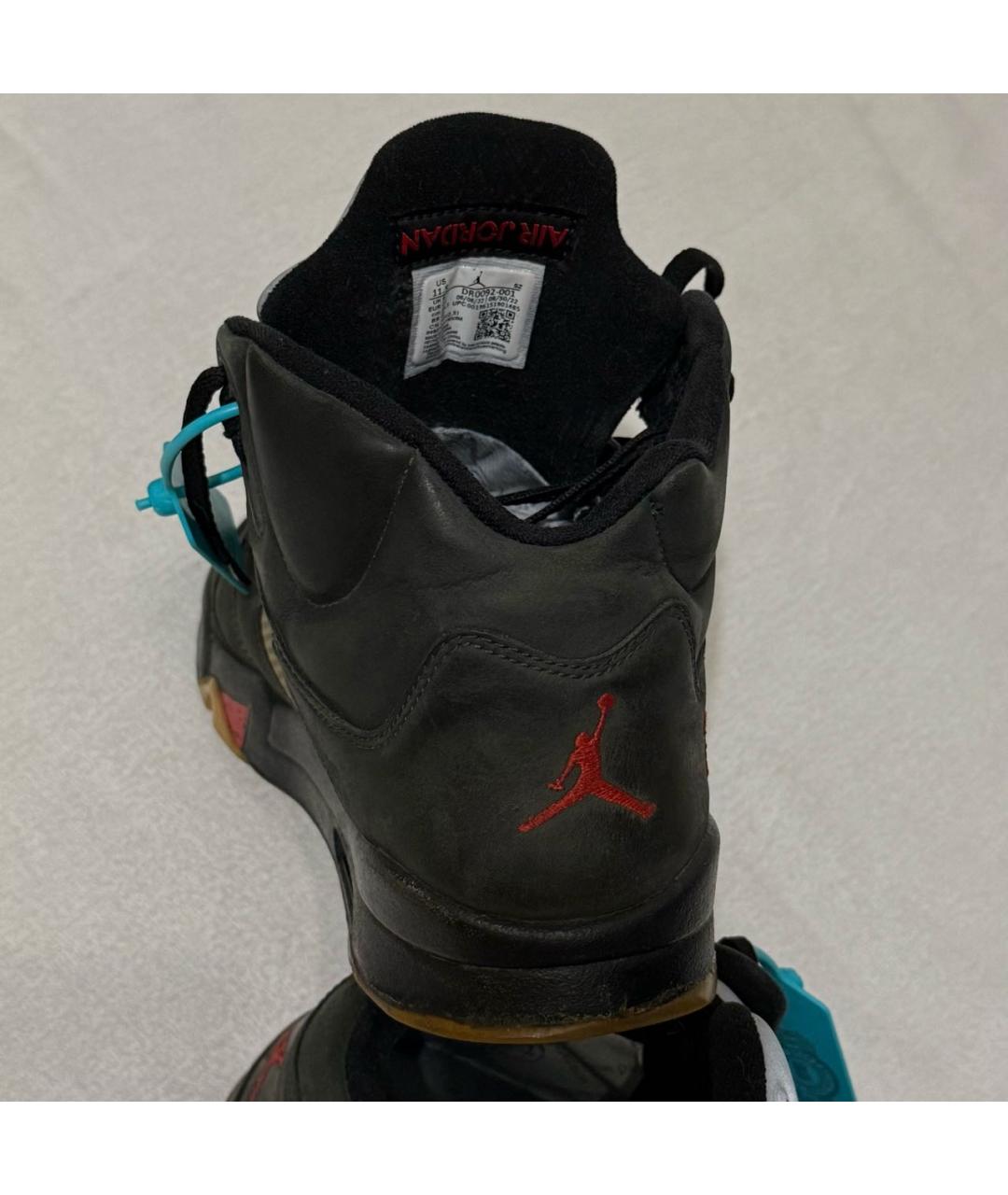 JORDAN Черные нубуковые высокие кроссовки / кеды, фото 4
