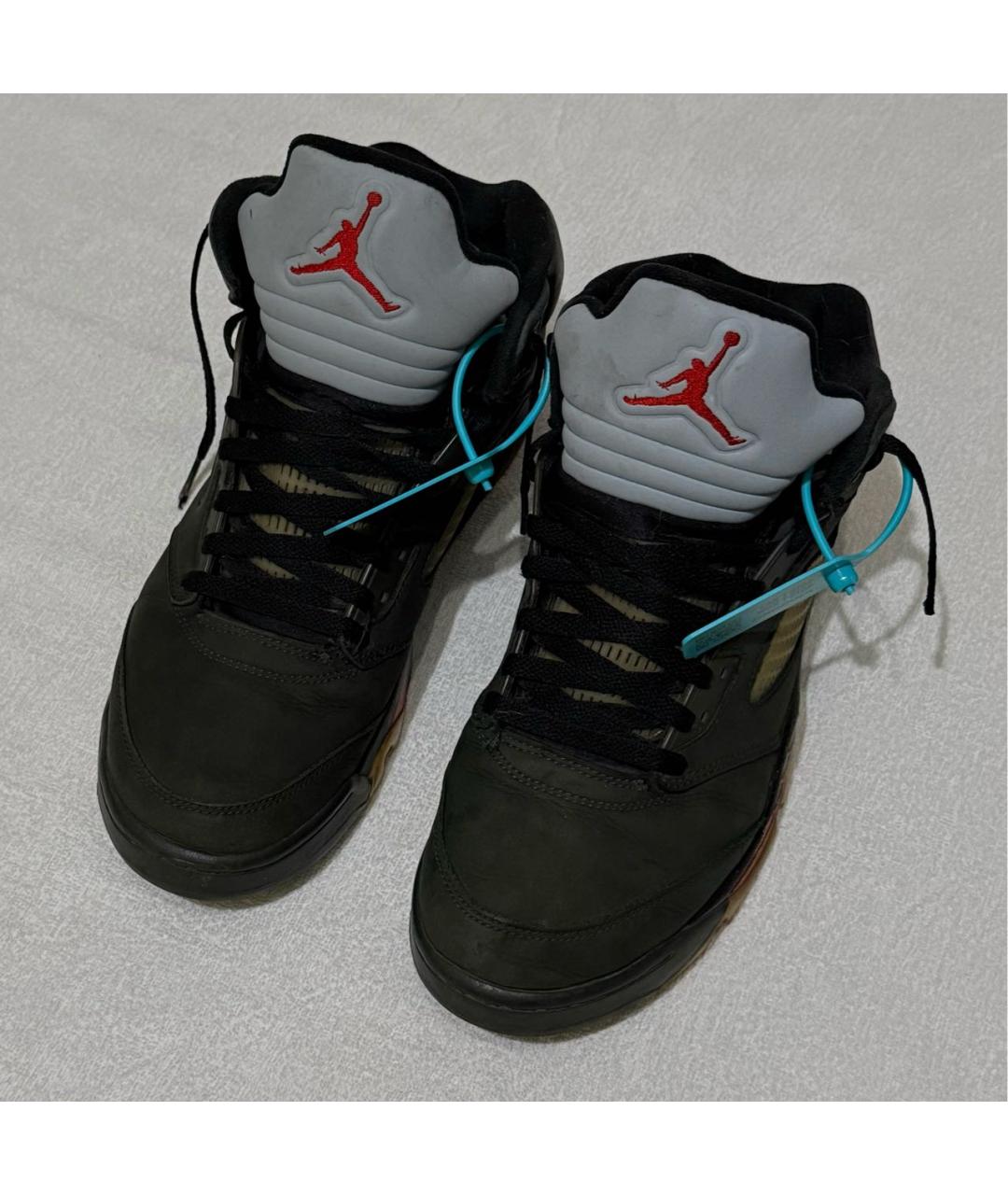 JORDAN Черные нубуковые высокие кроссовки / кеды, фото 2