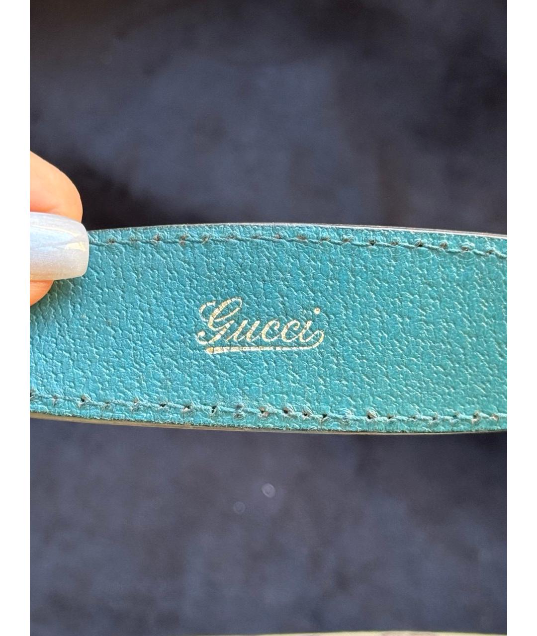 GUCCI Бирюзовая сумка с короткими ручками, фото 9