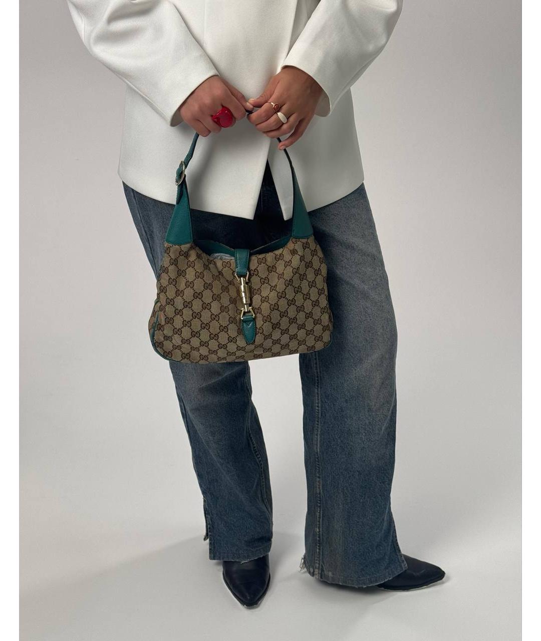 GUCCI Бирюзовая сумка с короткими ручками, фото 5