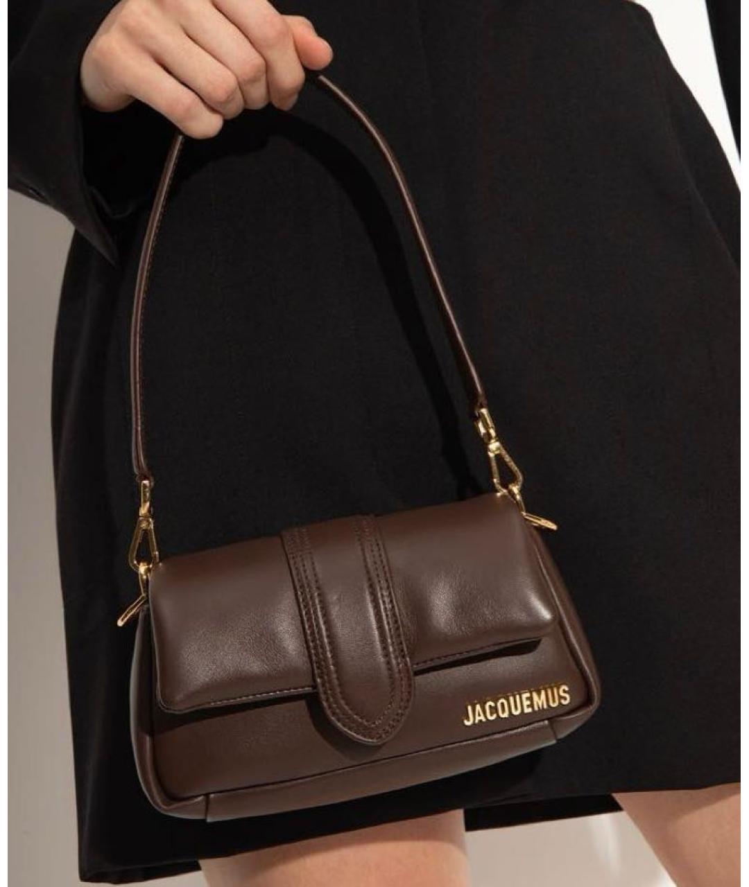 JACQUEMUS Коричневая кожаная сумка через плечо, фото 8