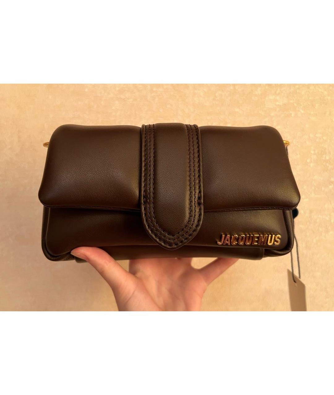 JACQUEMUS Коричневая кожаная сумка через плечо, фото 2