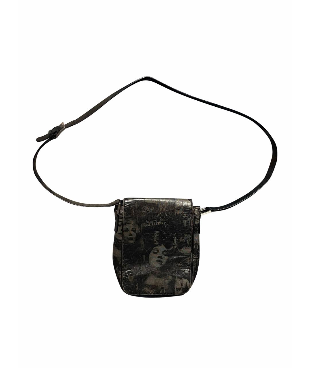 JEAN PAUL GAULTIER Черная кожаная сумка через плечо, фото 9