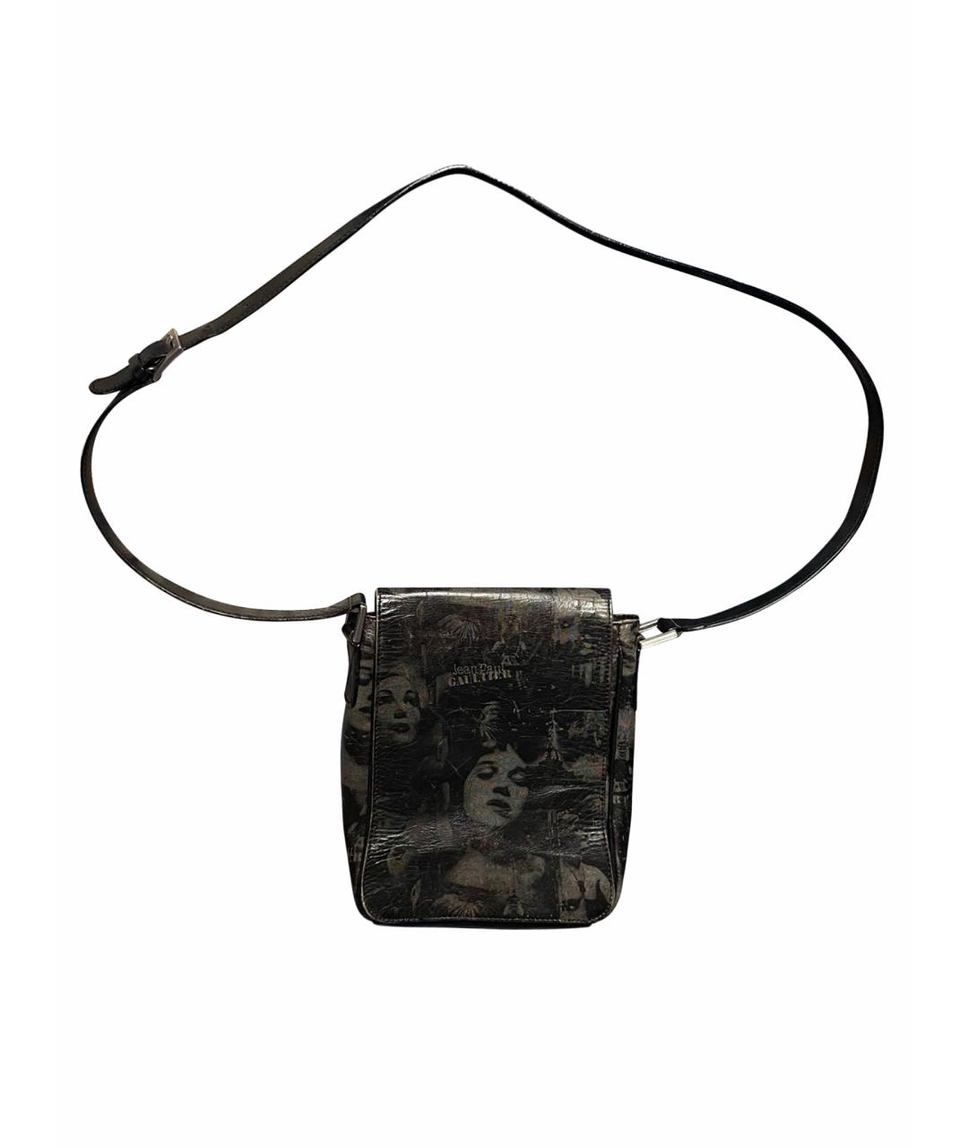 JEAN PAUL GAULTIER Черная кожаная сумка через плечо, фото 1
