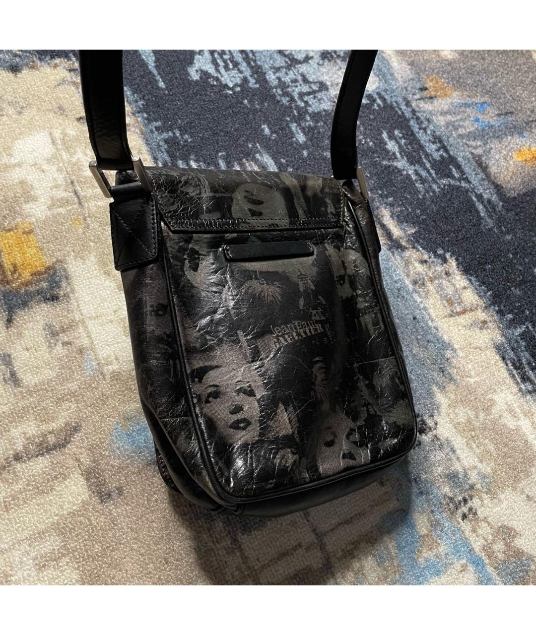 JEAN PAUL GAULTIER Черная кожаная сумка через плечо, фото 3