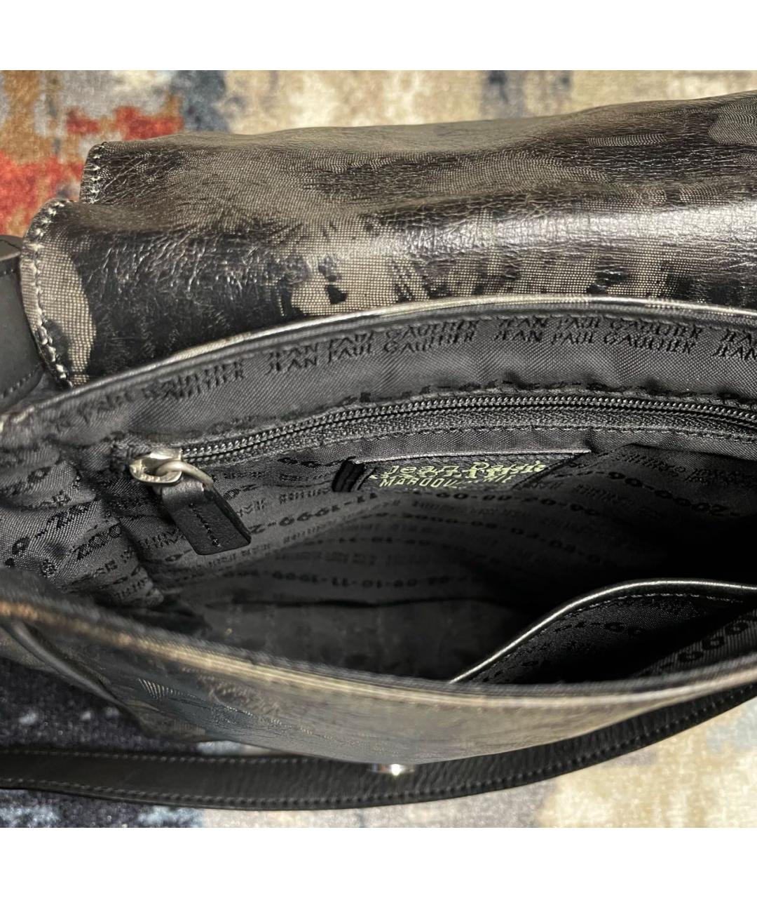 JEAN PAUL GAULTIER Черная кожаная сумка через плечо, фото 7