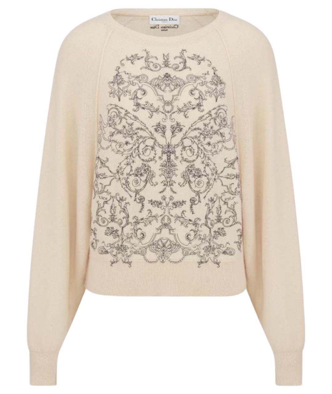 CHRISTIAN DIOR Бежевый кашемировый джемпер / свитер, фото 1