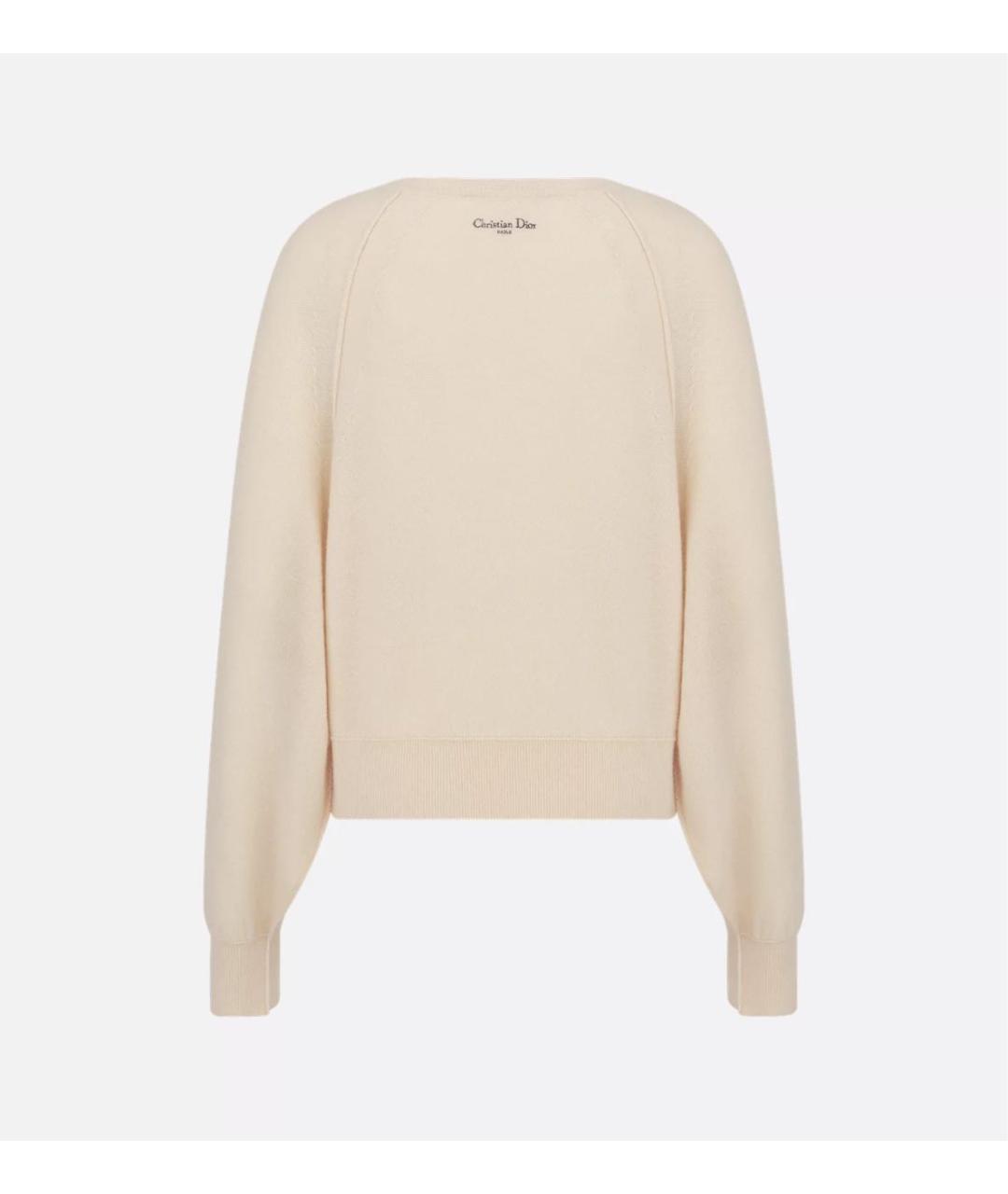 CHRISTIAN DIOR Бежевый кашемировый джемпер / свитер, фото 5