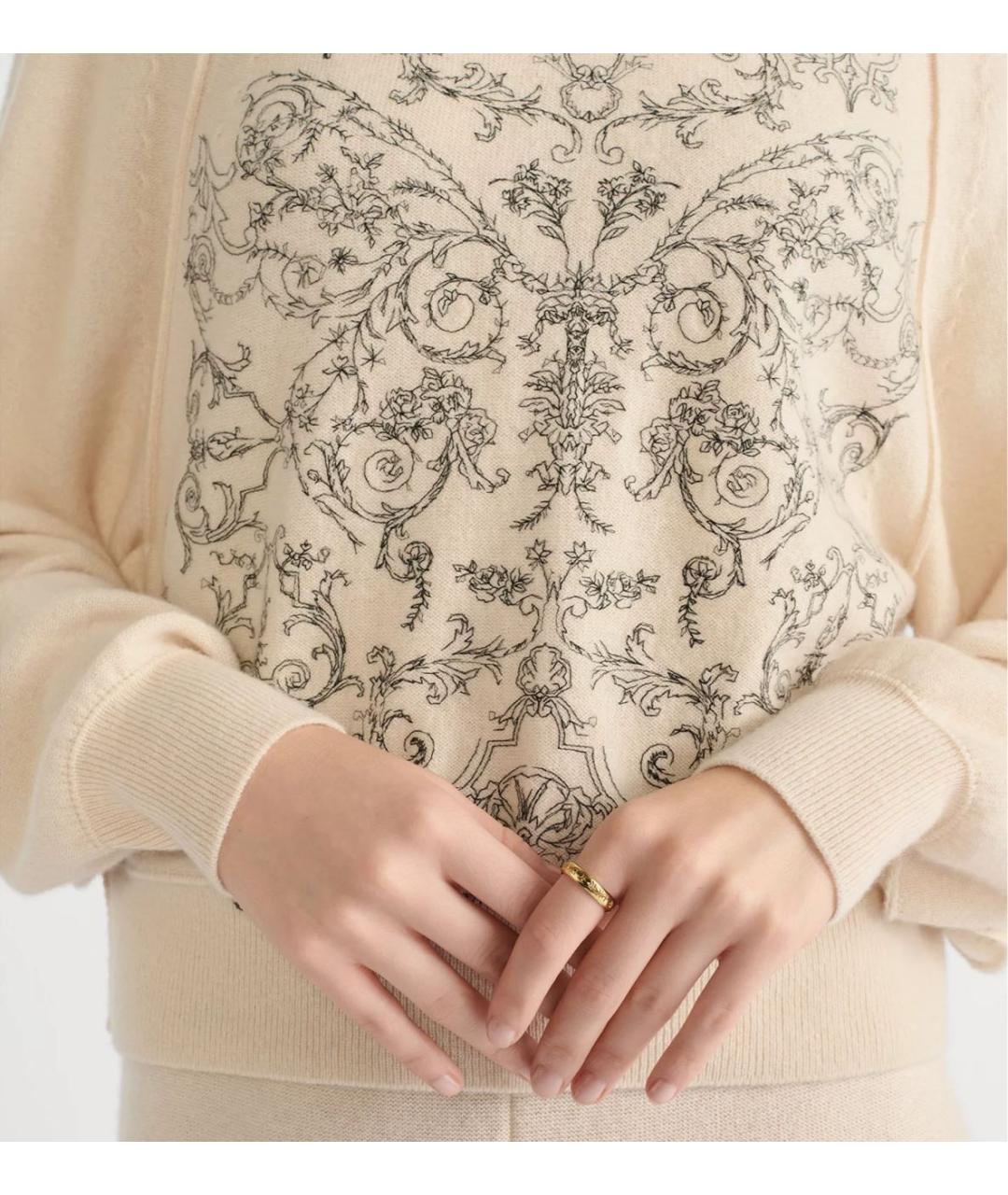 CHRISTIAN DIOR Бежевый кашемировый джемпер / свитер, фото 4