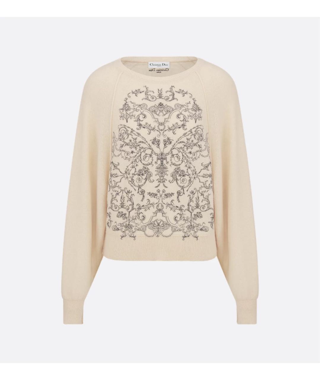 CHRISTIAN DIOR Бежевый кашемировый джемпер / свитер, фото 6