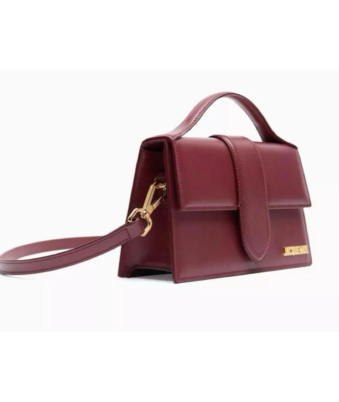 JACQUEMUS Бордовая кожаная сумка через плечо, фото 2