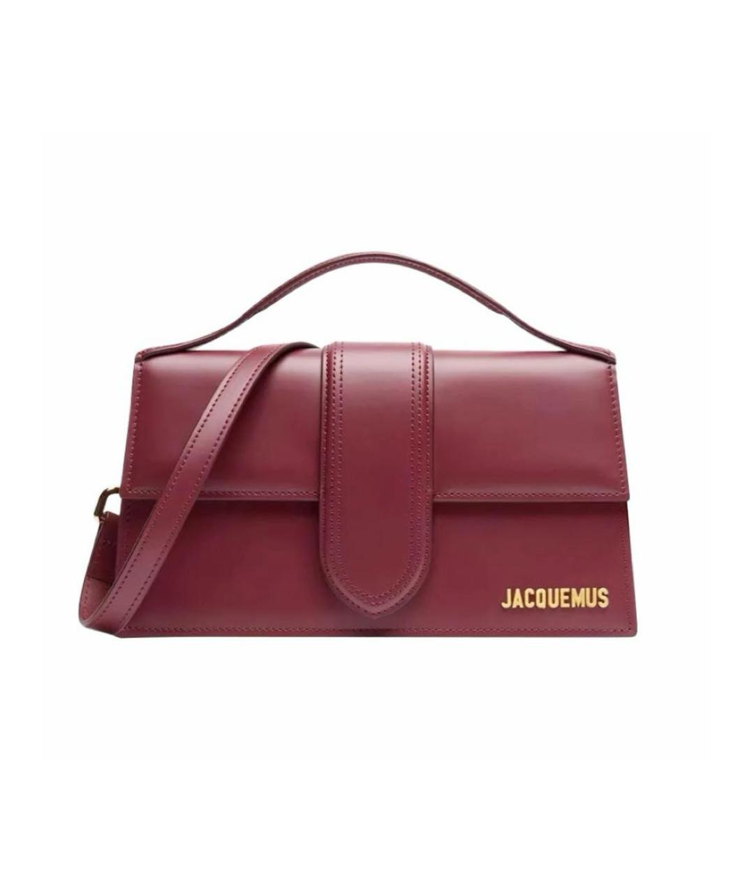JACQUEMUS Бордовая кожаная сумка через плечо, фото 1