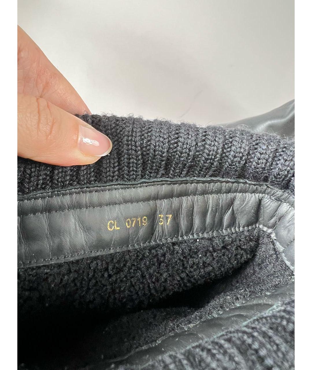 CHRISTIAN DIOR Черные кожаные сапоги, фото 5