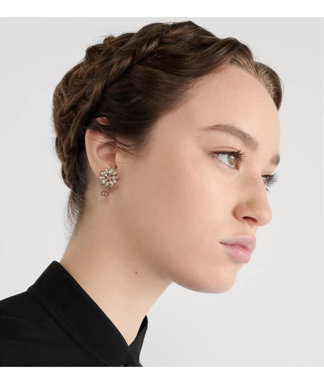 CHRISTIAN DIOR Золотые металлические серьги, фото 3