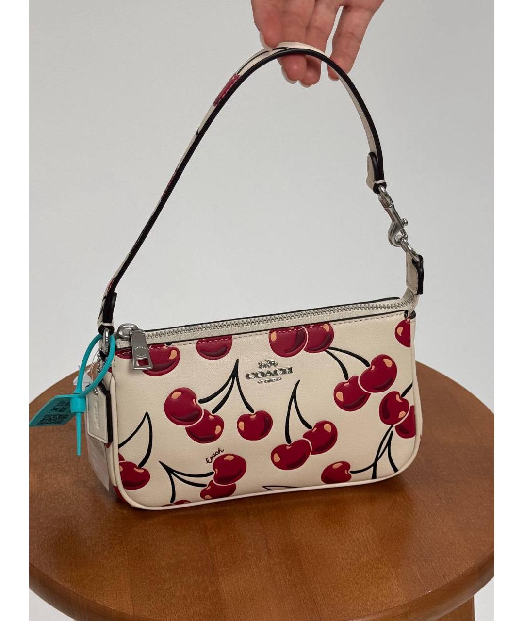 COACH Белая сумка с короткими ручками из искусственной кожи, фото 2