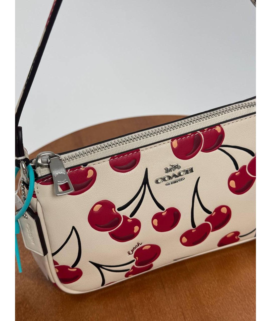 COACH Белая сумка с короткими ручками из искусственной кожи, фото 3