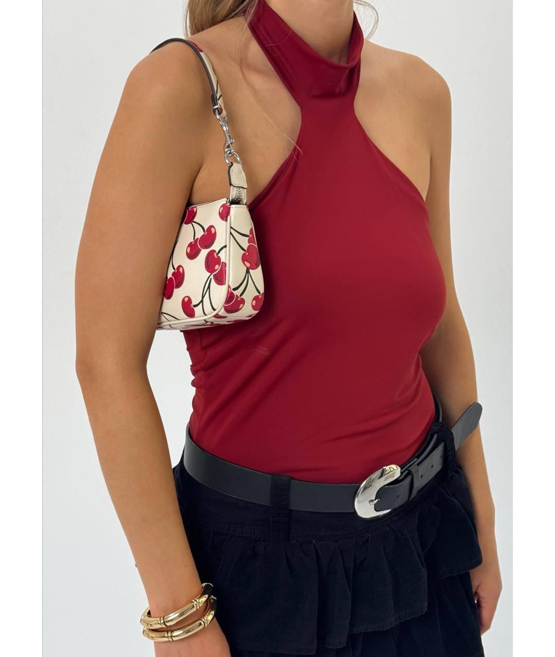 COACH Белая сумка с короткими ручками из искусственной кожи, фото 6