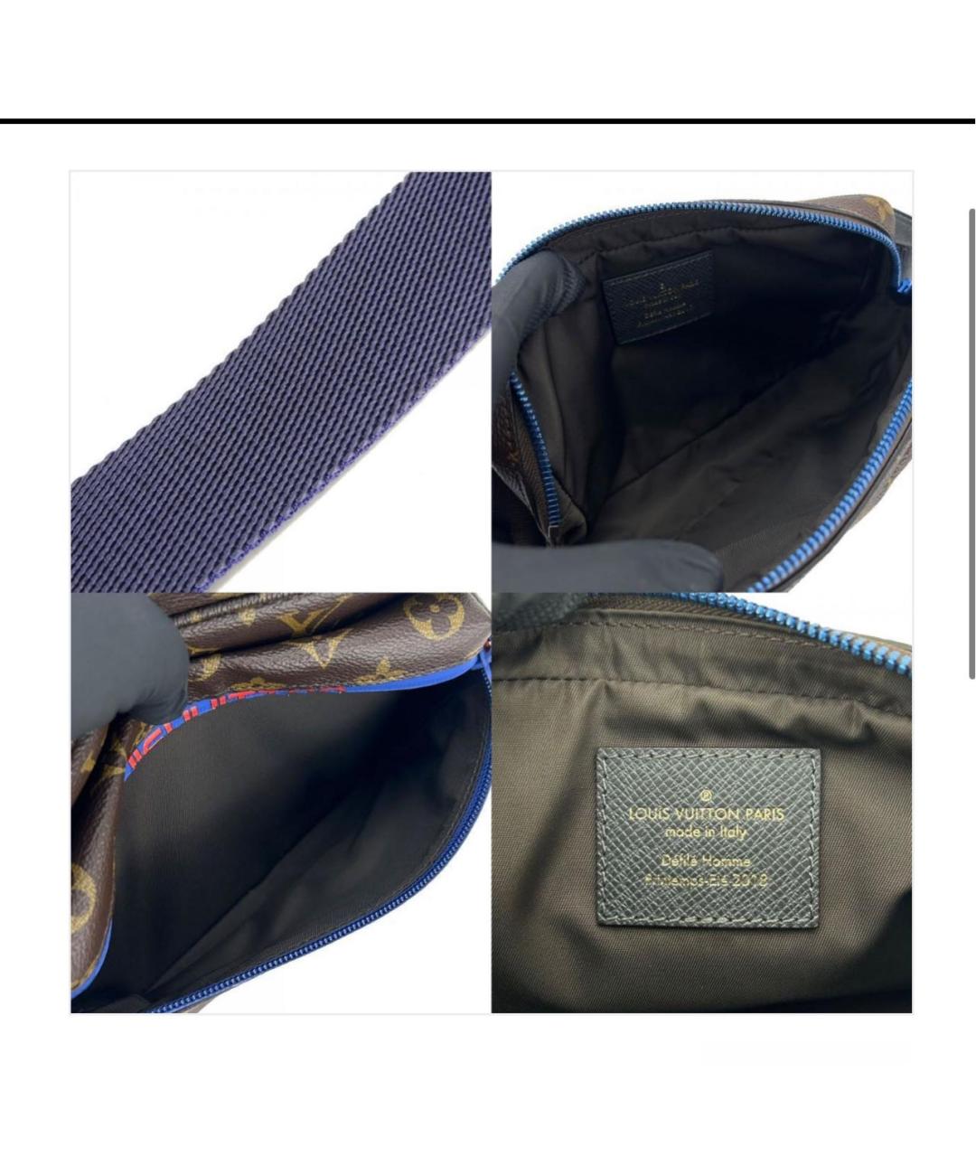 LOUIS VUITTON Коричневая кожаная поясная сумка, фото 2