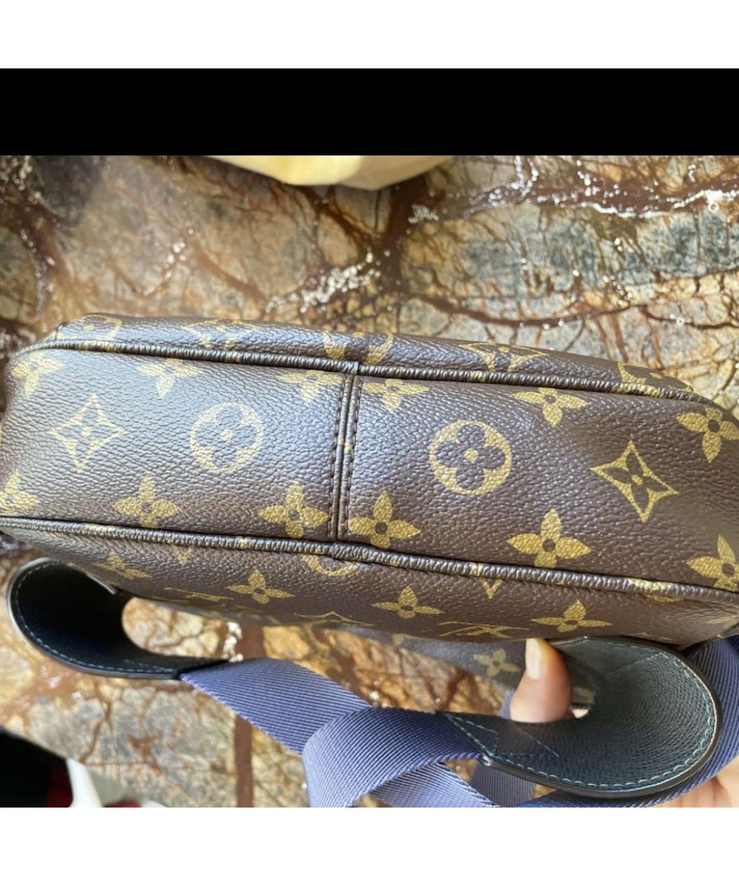 LOUIS VUITTON Коричневая кожаная поясная сумка, фото 6