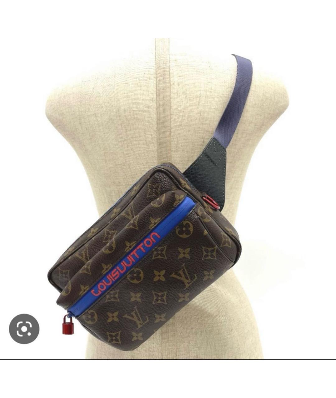 LOUIS VUITTON Коричневая кожаная поясная сумка, фото 5