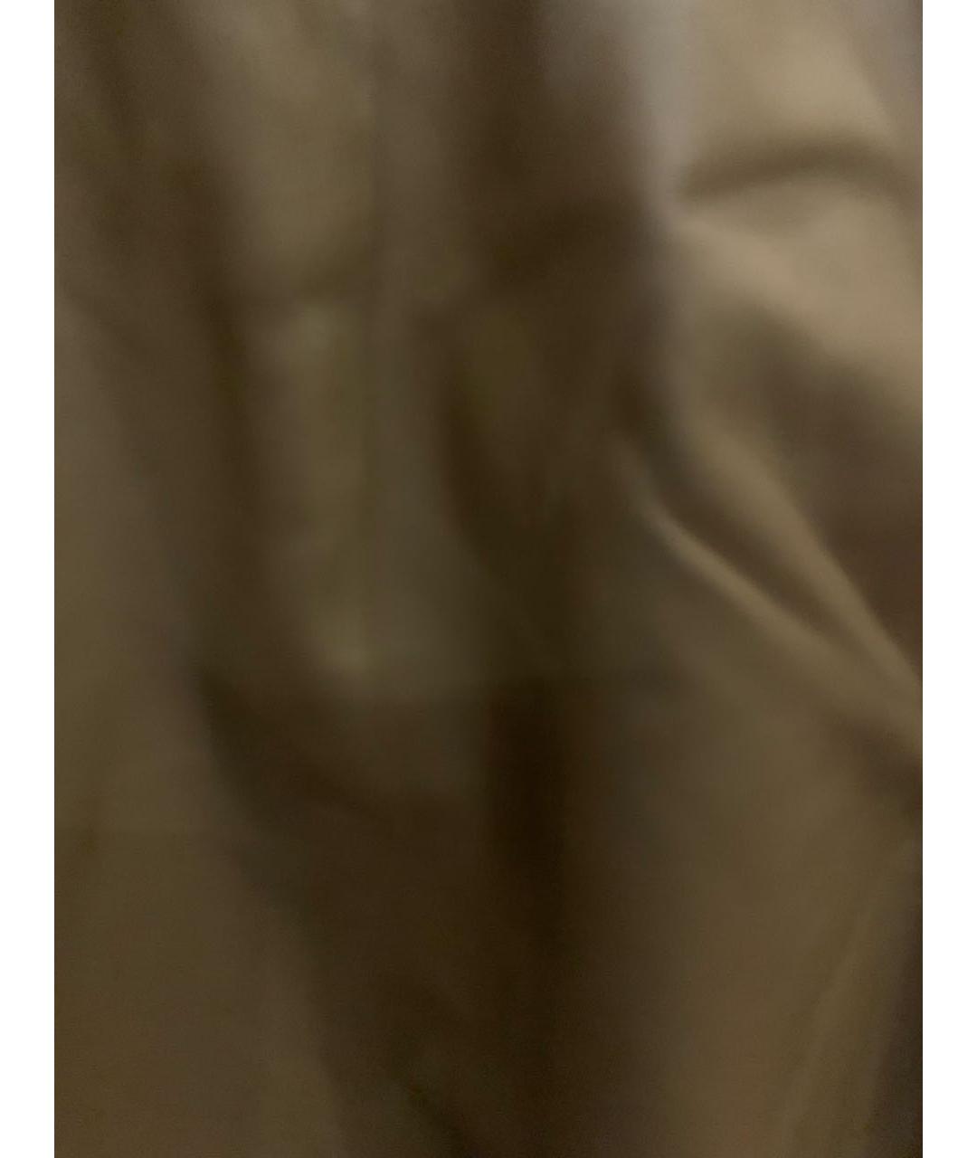 DROME Хаки кожаные прямые брюки, фото 5