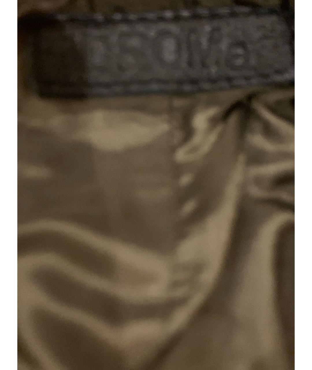 DROME Хаки кожаные прямые брюки, фото 3