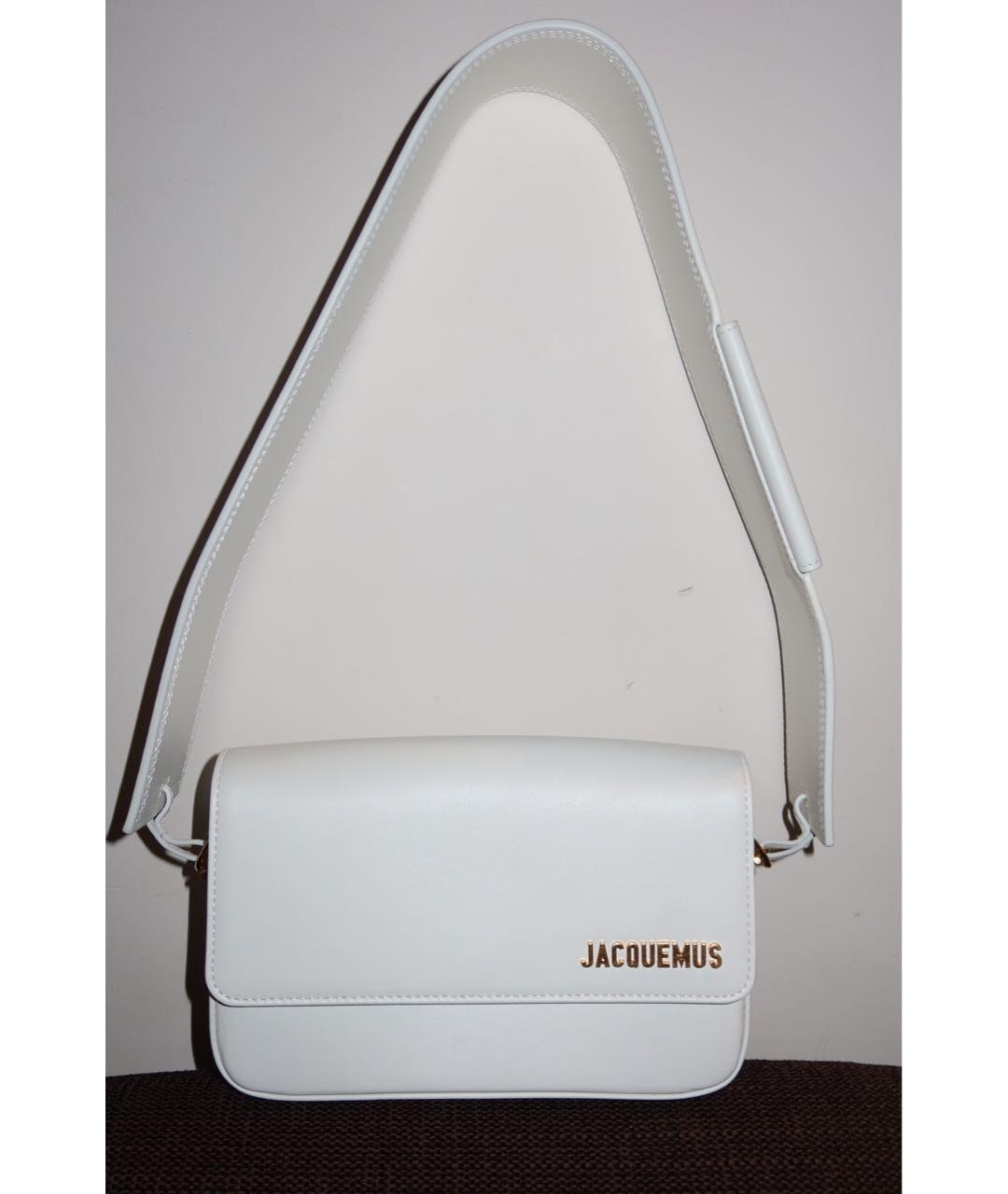 JACQUEMUS Белая кожаная сумка через плечо, фото 9