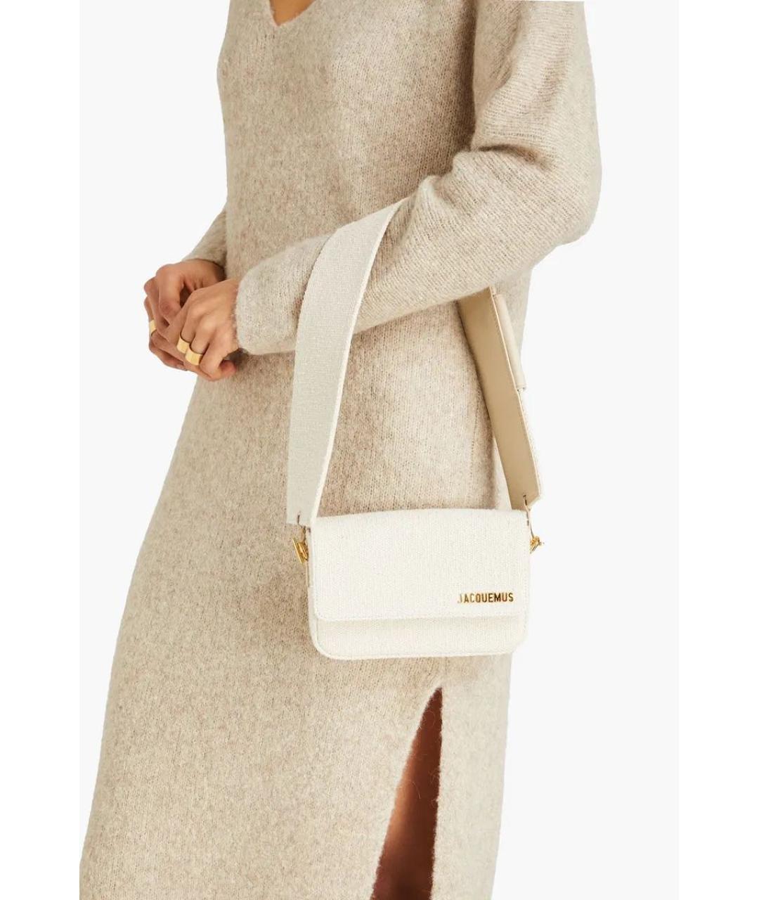 JACQUEMUS Белая кожаная сумка через плечо, фото 7