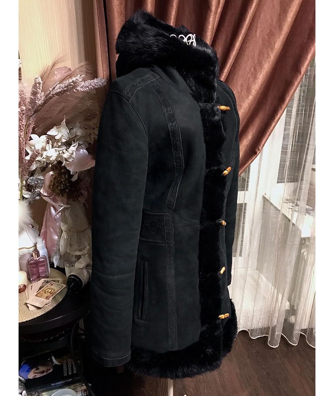 GUCCI Черная кожаная дубленка, фото 3